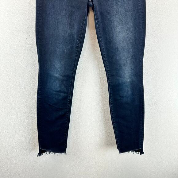 Mother The Stunner Zip Two Step Fray Jean Last Call Dark 25 Skinny - Picture 5 of 16